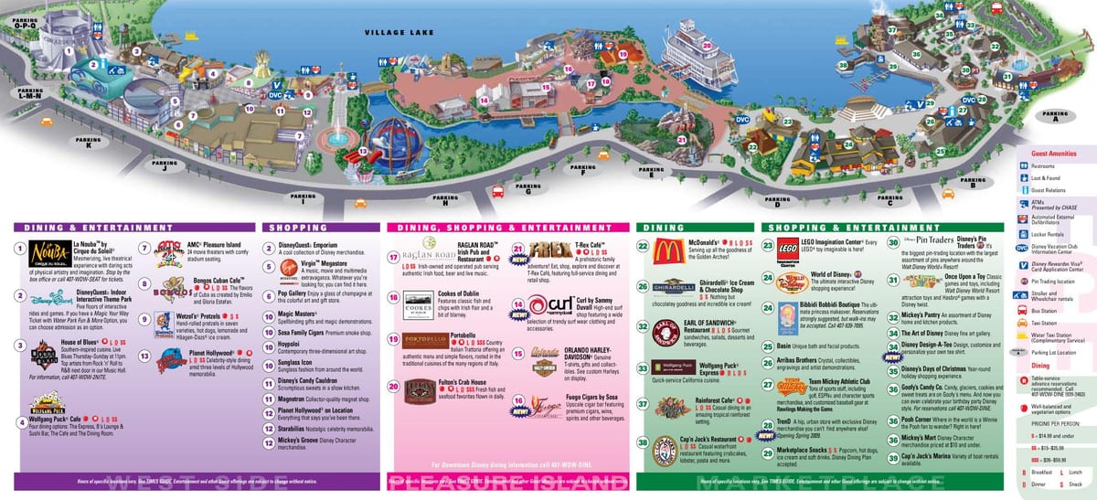 迪斯尼市中心的奥兰多地图