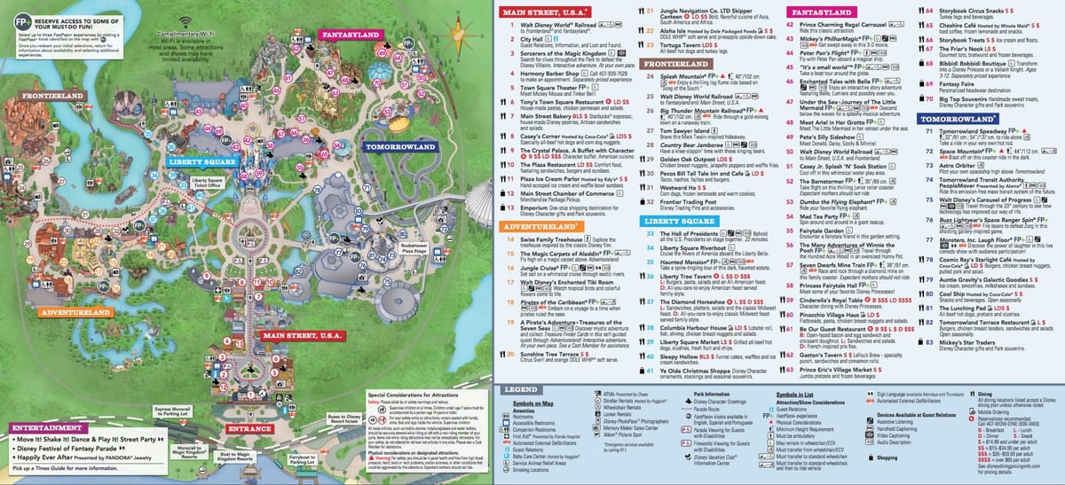 迪斯尼世界的魔法王国的地图